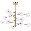 Ideal Lux - LED Chandelier on a pole EQUINOXE 12xG4/2W/230V d. 124 cm brass/clear